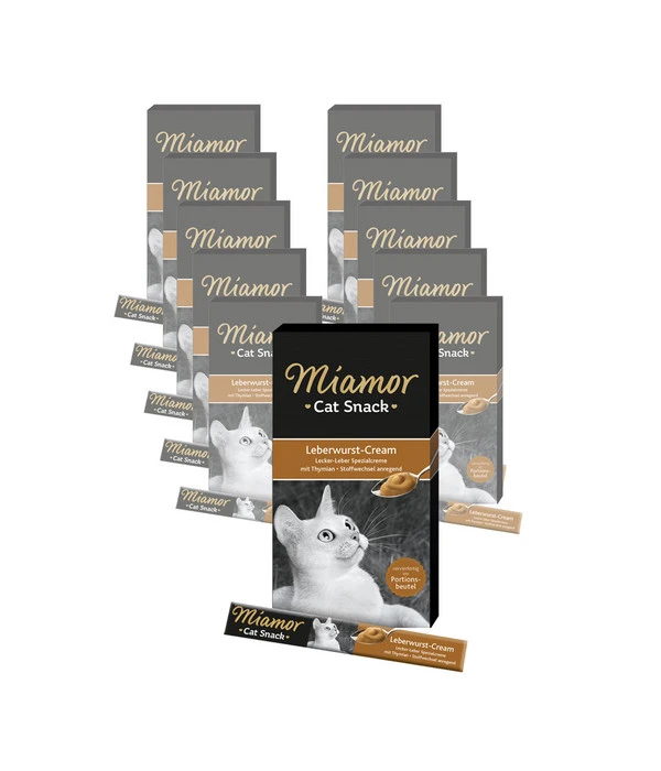 Miamor Katzensnack Leberwurst-Cream, 11 X 6 X 15 G 3 Miamor Katzensnack Leberwurst-Cream, 11 X 6 X 15 G