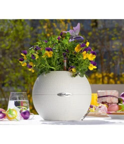 LECHUZA® PURO Color, All-in-One-Set, Rund, Ca. Ø20 Cm -Gartenmöbel Geschäft 2418622 WE MO 004 PuroColor20cmweiss