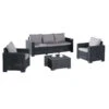 Best Lounge-Gruppe Mombasa, 4-teilig -Gartenmöbel Geschäft 3047222 WE FS 001 MombasaLoungeGruppeGraphit