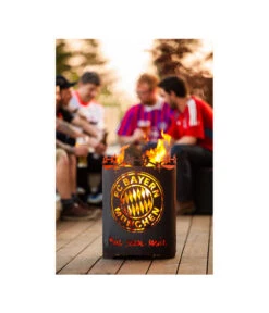 Ferrum FCB Feuerkorb Mia San Mia, Rund, Rost, Ø39/H56 Cm -Gartenmöbel Geschäft 3162070 WE MO 001 FeuerkorbRundMiasanmiaFCBFCBayernFeuerstelle