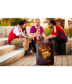 Ferrum FCB Feuerkorb Mia San Mia, Rund, Rost, Ø39/H56 Cm -Gartenmöbel Geschäft 3162070 WE MO 002 FeuerkorbRundMiasanmiaFCBFCBayernFeuerstelle