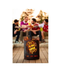 Ferrum FCB Feuerkorb Mia San Mia, Rund, Rost, Ø39/H56 Cm -Gartenmöbel Geschäft 3162070 WE MO 003 FeuerkorbRundMiasanmiaFCBFCBayernFeuerstelle
