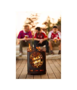Ferrum FCB Feuerkorb Mia San Mia, Rund, Rost, Ø39/H56 Cm -Gartenmöbel Geschäft 3162070 WE MO 004 FeuerkorbRundMiasanmiaFCBFCBayernFeuerstelle