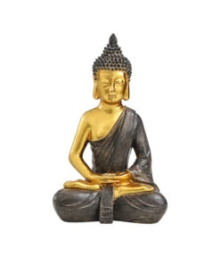 Dehner Polyresin-Buddha, Gold, 25,5 X 18 X 39,5 Cm