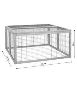 Dehner Freilaufgehege Rolf, Ca. B116/H58/T116 Cm -Gartenmöbel Geschäft 3515442 WE BG 001 FujianTouristTradingFreilaufgehegeRolfNagerfreilaufRolfDach