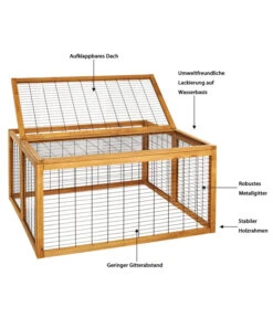 Dehner Freilaufgehege Rolf, Ca. B116/H58/T116 Cm -Gartenmöbel Geschäft 3515442 WE IG 001 FujianTouristTradingFreilaufgehegeRolfNagerfreilaufRolfDach