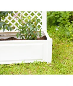 KHW Kunststoff-Pflanzkasten Mit Spalier, 100 X 43 X 140 Cm -Gartenmöbel Geschäft 366500 WE DE 003 KastenSpalier100weiss