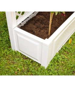 KHW Kunststoff-Pflanzkasten Mit Spalier, 100 X 43 X 140 Cm -Gartenmöbel Geschäft 366500 WE DE 004 KastenSpalier100weiss