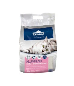 Dehner Premium Katzenstreu Ultra Babypuder-Duft, Klumpend