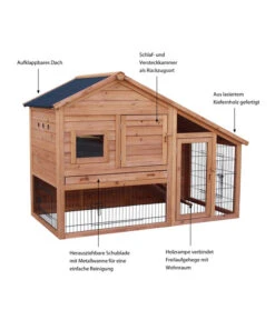 Dehner Kaninchenstall Tirol, Ca. B149,8/H107/81,5 Cm -Gartenmöbel Geschäft 4057147 WE IG 003 DehnerKaninchenstallTirolMG