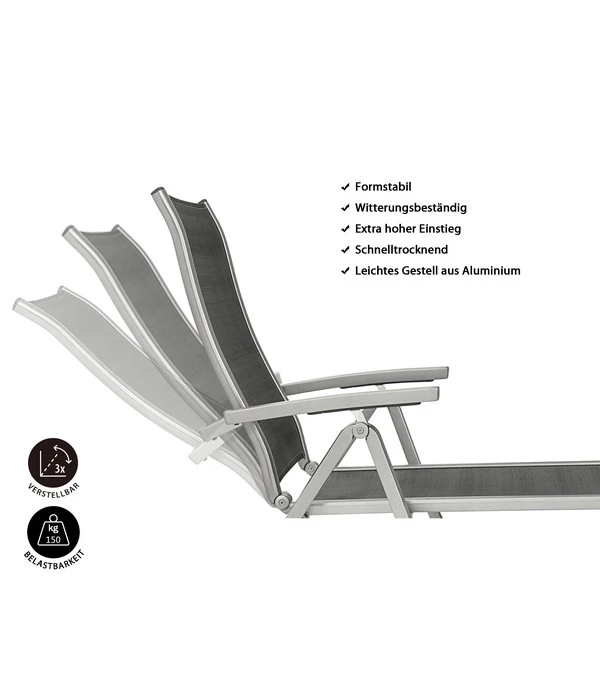 Dehner Gartenliege Chicago, Ca. B70/H72/T180 Cm 5 Dehner Gartenliege Chicago, Ca. B70/H72/T180 Cm – Bild 3