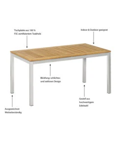 Dehner Gartentisch Toulouse, Ca. B152/H75/T90 Cm -Gartenmöbel Geschäft 4210613 WE IG 001 TischToulouse