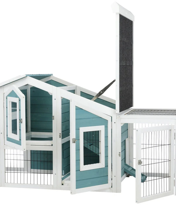 Trixie Kleintierstall Mit 2 Freiläufen, Ca. B168/H81/T72 Cm 6 Trixie Kleintierstall Mit 2 Freiläufen, Ca. B168/H81/T72 Cm – Bild 4