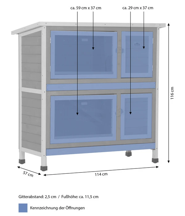 Dehner Kaninchenstall Original Mit Wärmedämmung, Ca. B114/H116/T57 Cm 7 Dehner Kaninchenstall Original Mit Wärmedämmung, Ca. B114/H116/T57 Cm – Bild 5