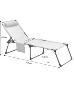 Dehner Gartenliege Mallorca, Ca. B71/H106/T227 Cm -Gartenmöbel Geschäft 4498341 4418174 4498101 4498176 WE FS 002 LiegeMallorcaSkizze