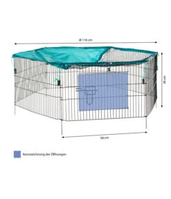 Trixie Jungtiergehege Mit Netz, Ca. B116/H58/T38 Cm -Gartenmöbel Geschäft 5096185 WE BG 001 TrixieJungtiergehegeMitNetzFreilaufNetz6Elemente