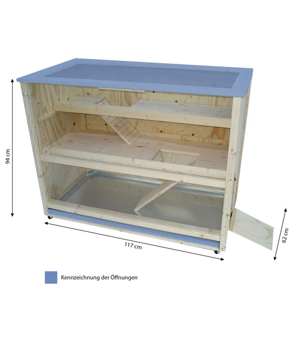 Elmato® Nager-Zimmervoliere Luxus Auf Rollen, Ca. B117/H94/T62 Cm 5 Elmato® Nager-Zimmervoliere Luxus Auf Rollen, Ca. B117/H94/T62 Cm – Bild 3