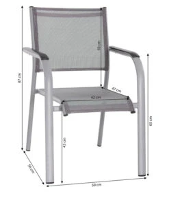 Dehner Balkon-Stapelstuhl Dallas -Gartenmöbel Geschäft 5302070 WE BG 001 DehnerLivingAluStapelsesselDallasAluBalkonstapelDallasD