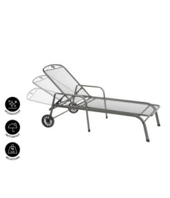 MWH Gartenliege Savoy, Ca. B81/H52/T187 Cm -Gartenmöbel Geschäft 5312897 WE IG 001 MwhGartenliegeSavoyMetLiegeSavoyEGrau