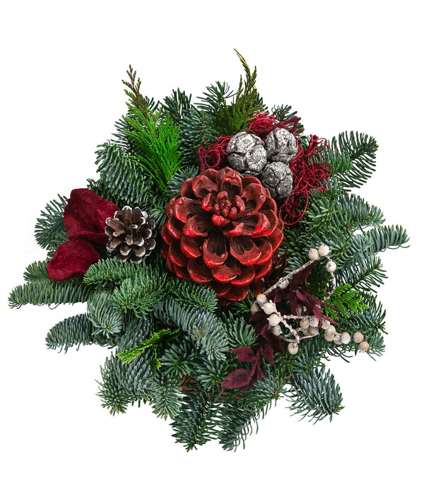 Grabgesteck In Terrakotta-Schale, Rund, Rot, Ca. Ø30/H20 Cm 3 Grabgesteck In Terrakotta-Schale, Rund, Rot, Ca. Ø30/H20 Cm