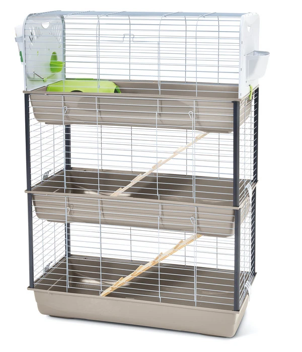SAVIC Nagerkäfig Caesar Triple, Grau/silber, Ca. B100/H143T50 Cm 3 SAVIC Nagerkäfig Caesar Triple, Grau/silber, Ca. B100/H143T50 Cm