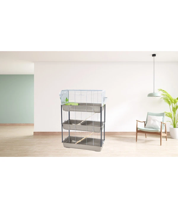 SAVIC Nagerkäfig Caesar Triple, Grau/silber, Ca. B100/H143T50 Cm 4 SAVIC Nagerkäfig Caesar Triple, Grau/silber, Ca. B100/H143T50 Cm – Bild 2