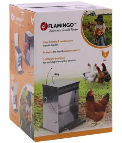 Flamingo Futterautomat Timo Mit Trittklappe, Silber -Gartenmöbel Geschäft 6633051 WE DE 001 FlaFutterautomatTimo