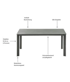 Dehner Gartentisch Nancy, Ca. B160/H75/T90 Cm 16 Dehner Gartentisch Nancy, Ca. B160/H75/T90 Cm -Gartenmöbel Geschäft 6701734 WE IG 001 TischNancy