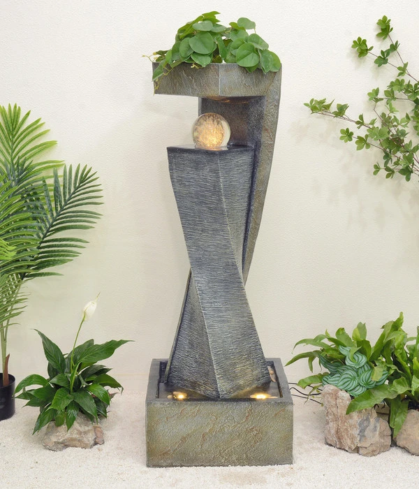 Granimex Polyresin-Gartenbrunnen Flower Twister, Ca. H120 Cm 4 Granimex Polyresin-Gartenbrunnen Flower Twister, Ca. H120 Cm – Bild 2