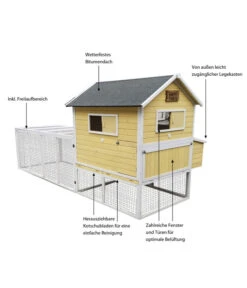 Dehner Hühnerstall Happy Farm Miami, Gelb, Ca. B337/H158,5/T145,8 Cm 15 Dehner Hühnerstall Happy Farm Miami, Gelb, Ca. B337/H158,5/T145,8 Cm -Gartenmöbel Geschäft 6897169 WE IG 001 DehnerMarkenqualitaetHuehnerstallMiami