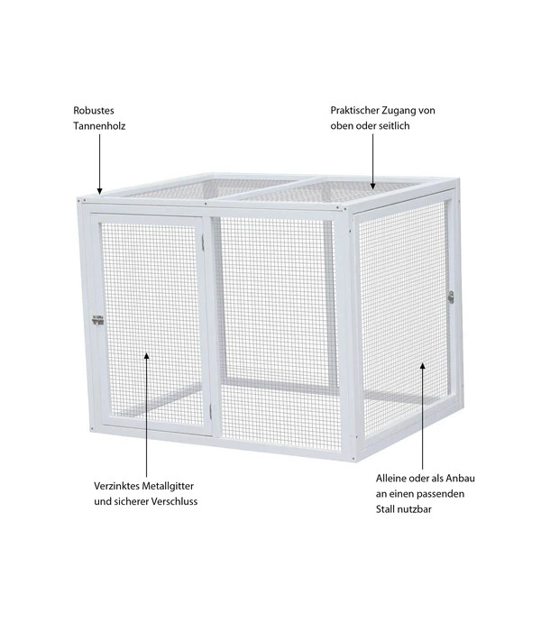 Dehner Freilauf Florenz, Weiß, Ca. B102/H80/T74 Cm 8 Dehner Freilauf Florenz, Weiß, Ca. B102/H80/T74 Cm – Bild 6